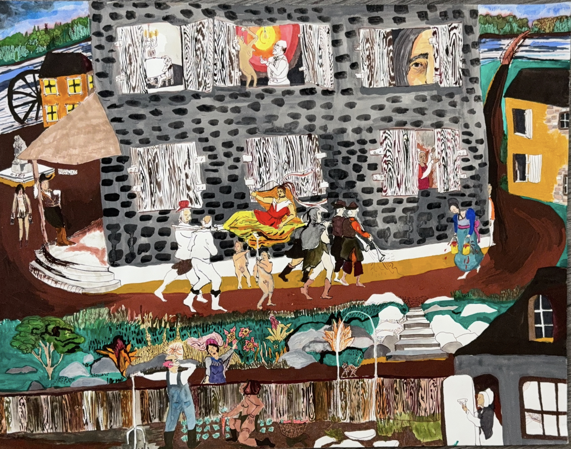Village Procession by Diane Barcelowsky