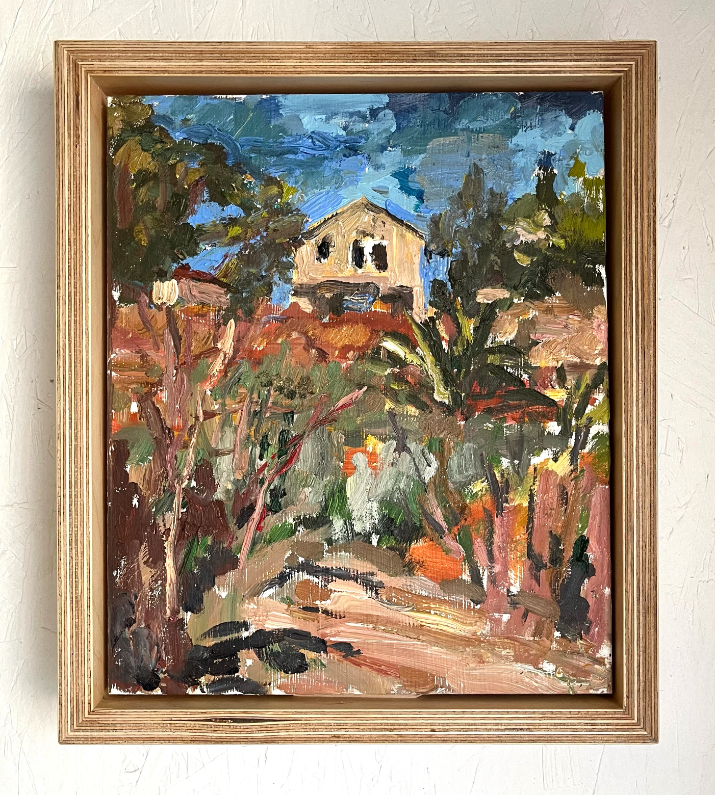 Jeff Beck house in foliage painting